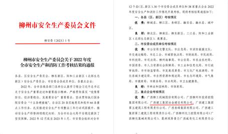 【喜訊】冶建公司2022年度這項工作獲評優(yōu)秀！